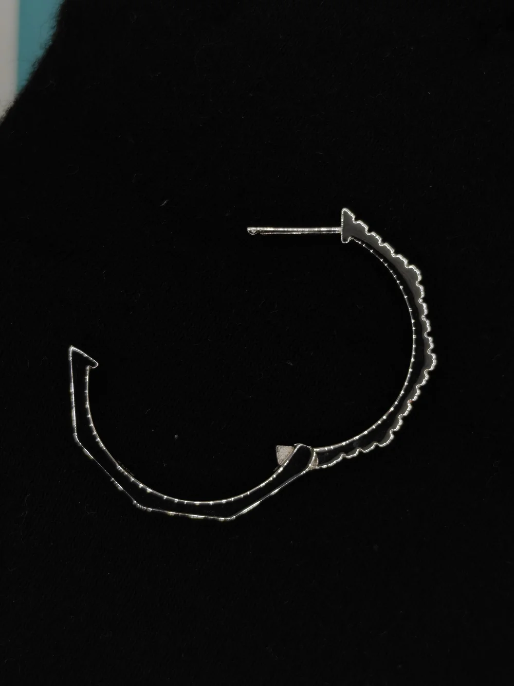 Moissanite Sterling Silver Cubic Zirconia Curved Hoop Earrings